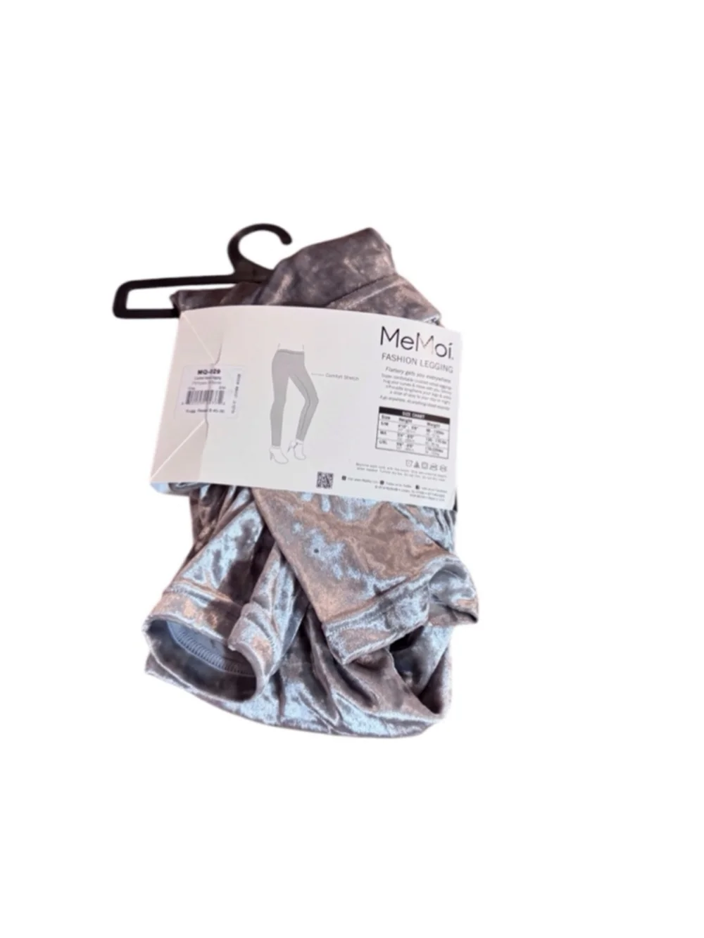 Women Me Moi Leggings S/M Gray Crushed Velvet Fashion - Picture 3 of 4